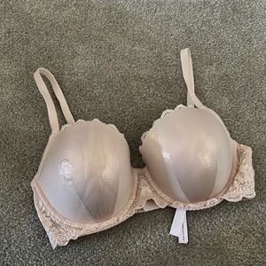 Victorias Secret nude dream angels lace lined semi bra 34DD